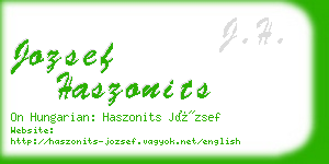 jozsef haszonits business card